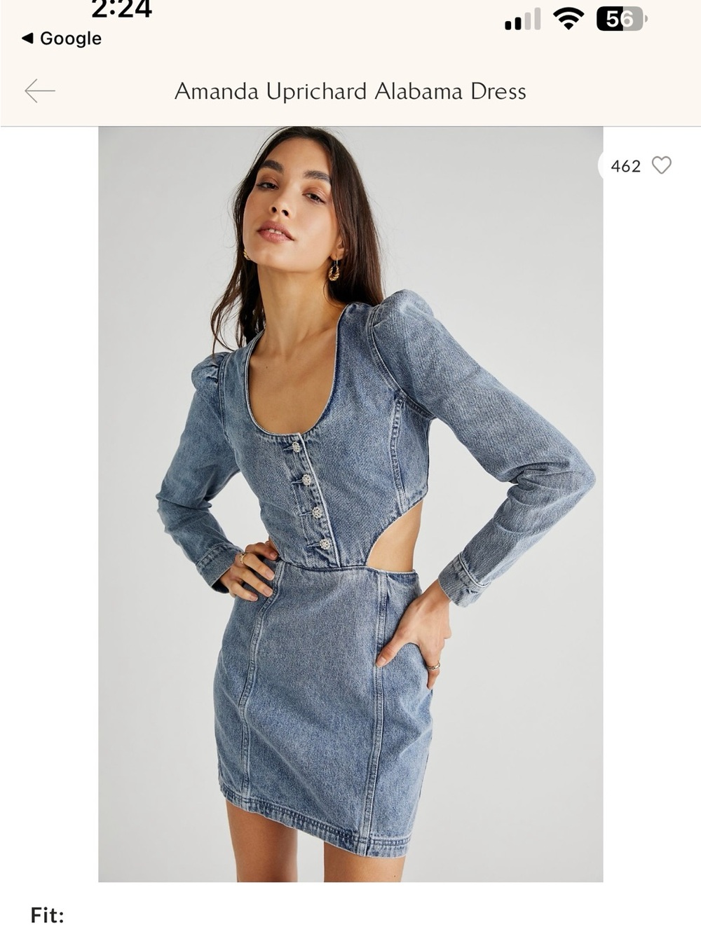Amanda Uprichard Denim Cutout Mini Dress